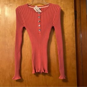 Sundance Pink Organic Cotton Long Sleeve Top